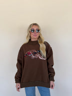 'Mallard' Embroidered Mock-Neck Sweatshirt