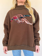 'Mallard' Embroidered Mock-Neck Sweatshirt