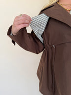 Drawstring Waist Trench Jacket