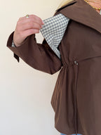 Drawstring Waist Trench Jacket