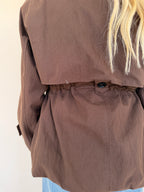 Drawstring Waist Trench Jacket