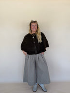Button Cape Cardigan Sweater