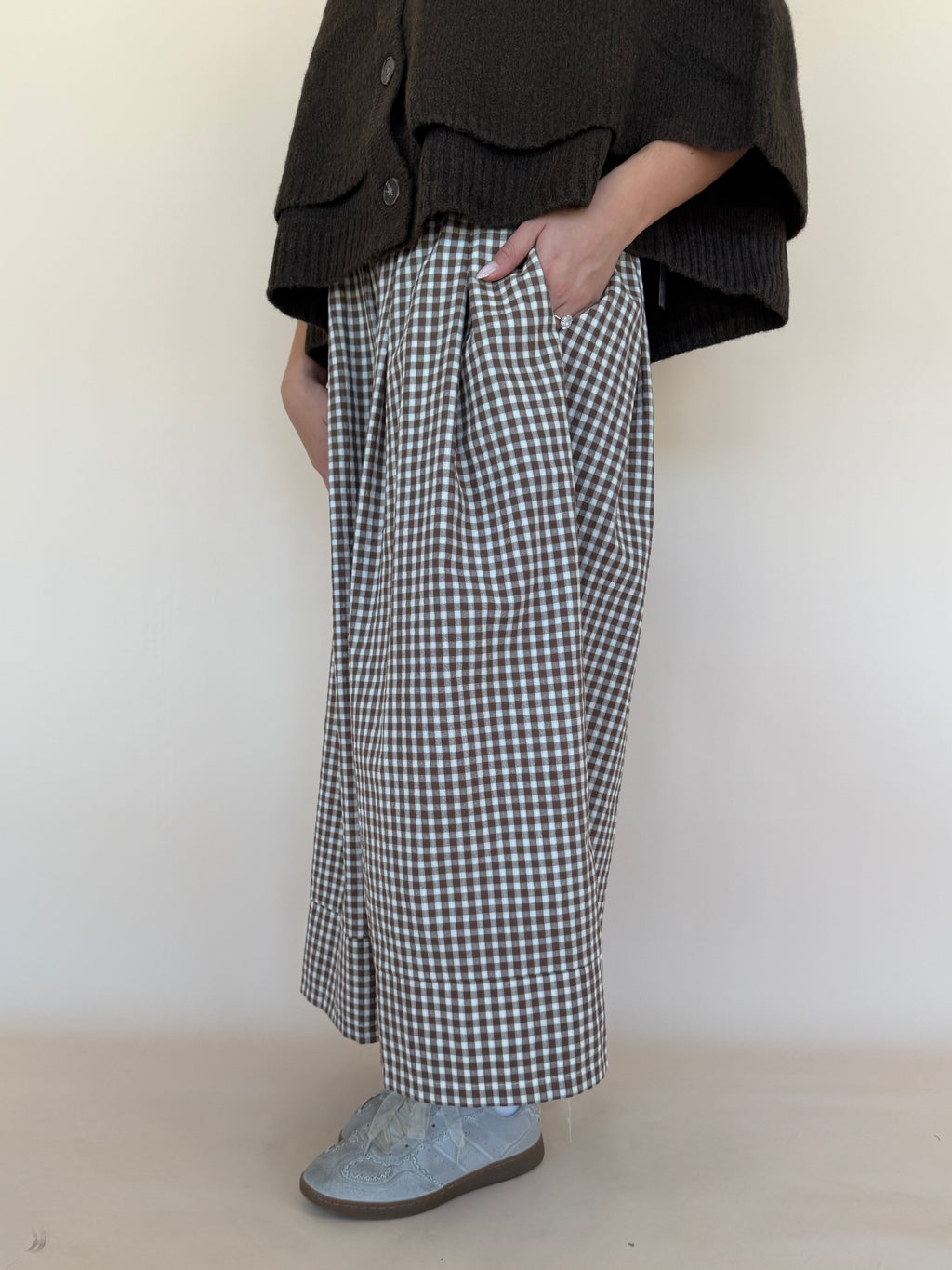 Gingham Wide Leg Pants