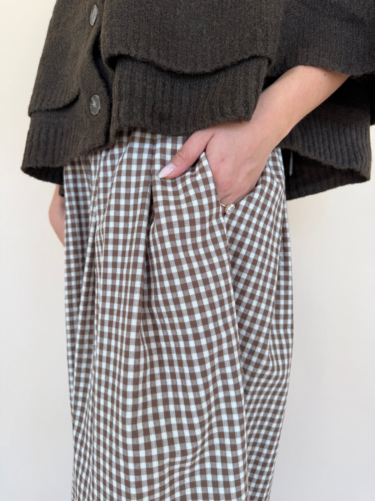 Gingham Wide Leg Pants