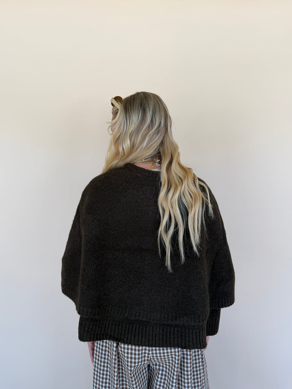 Button Cape Cardigan Sweater