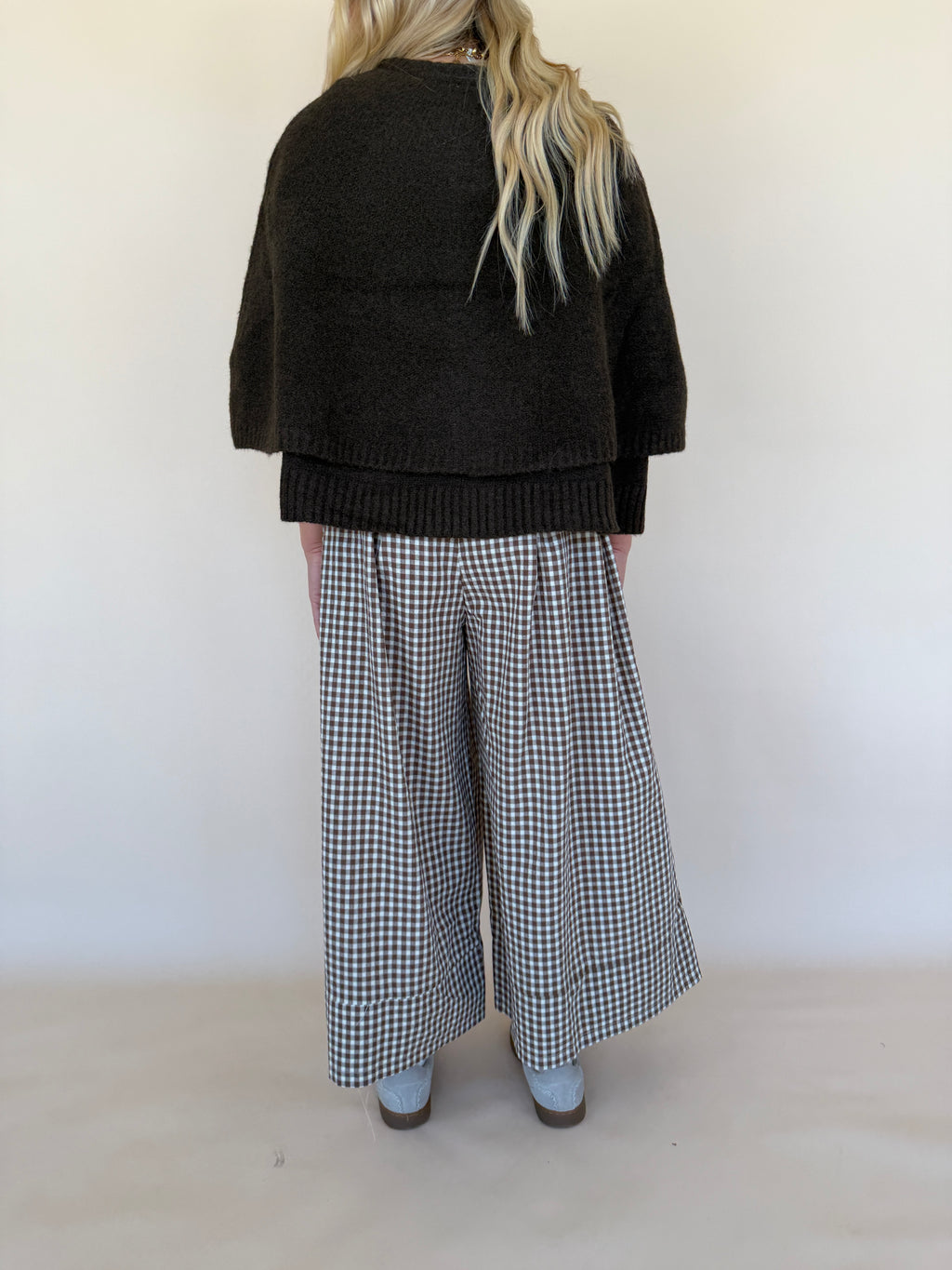 Gingham Wide Leg Pants