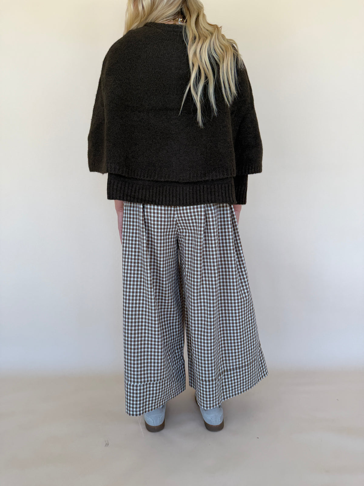 Gingham Wide Leg Pants