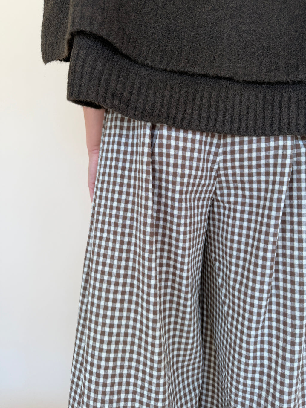 Gingham Wide Leg Pants