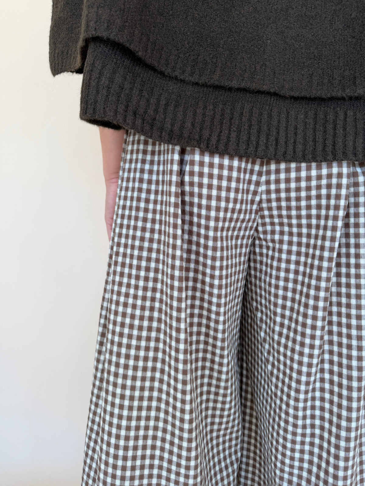 Gingham Wide Leg Pants