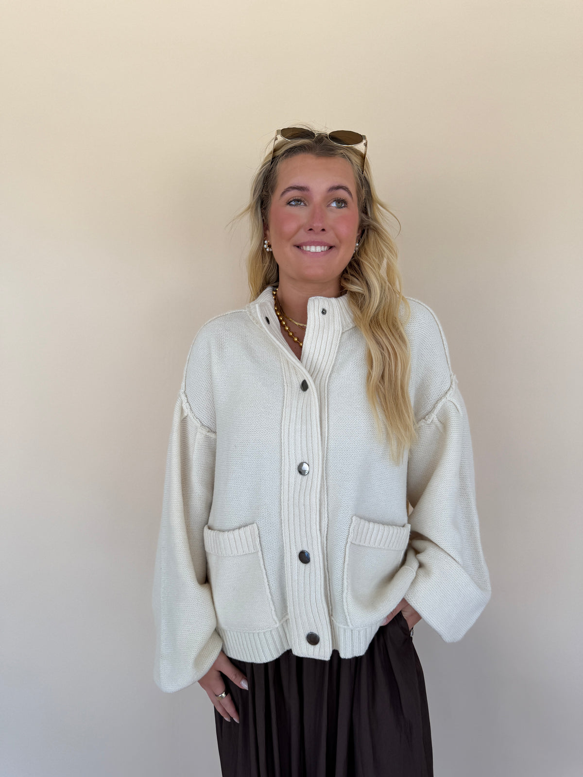 Balloon Sleeve Cardigan