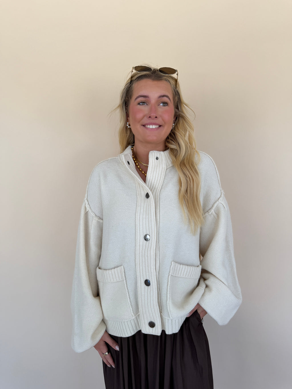 Balloon Sleeve Cardigan