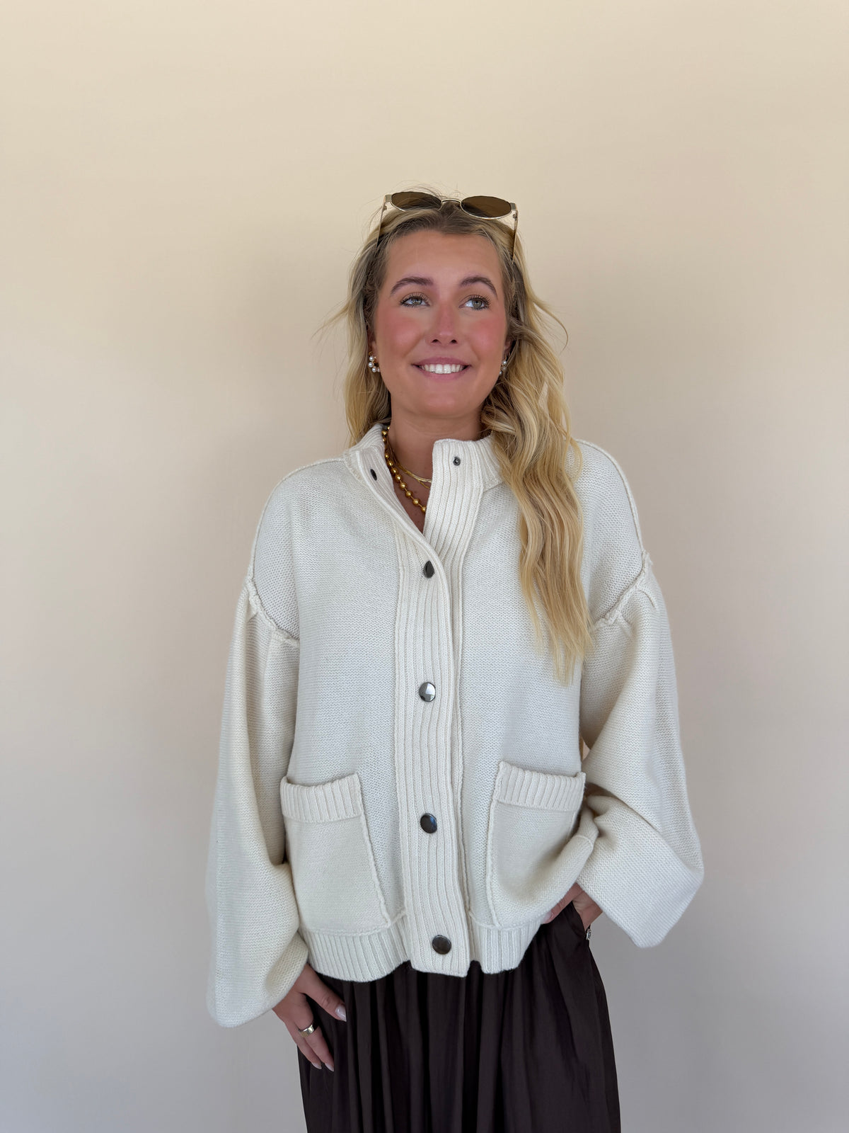 Balloon Sleeve Cardigan