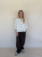 Button Cape Cardigan Sweater
