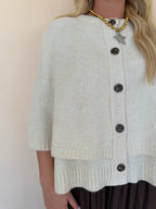 Button Cape Cardigan Sweater