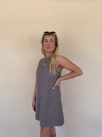 Mineral Washed Striped Mini Dress