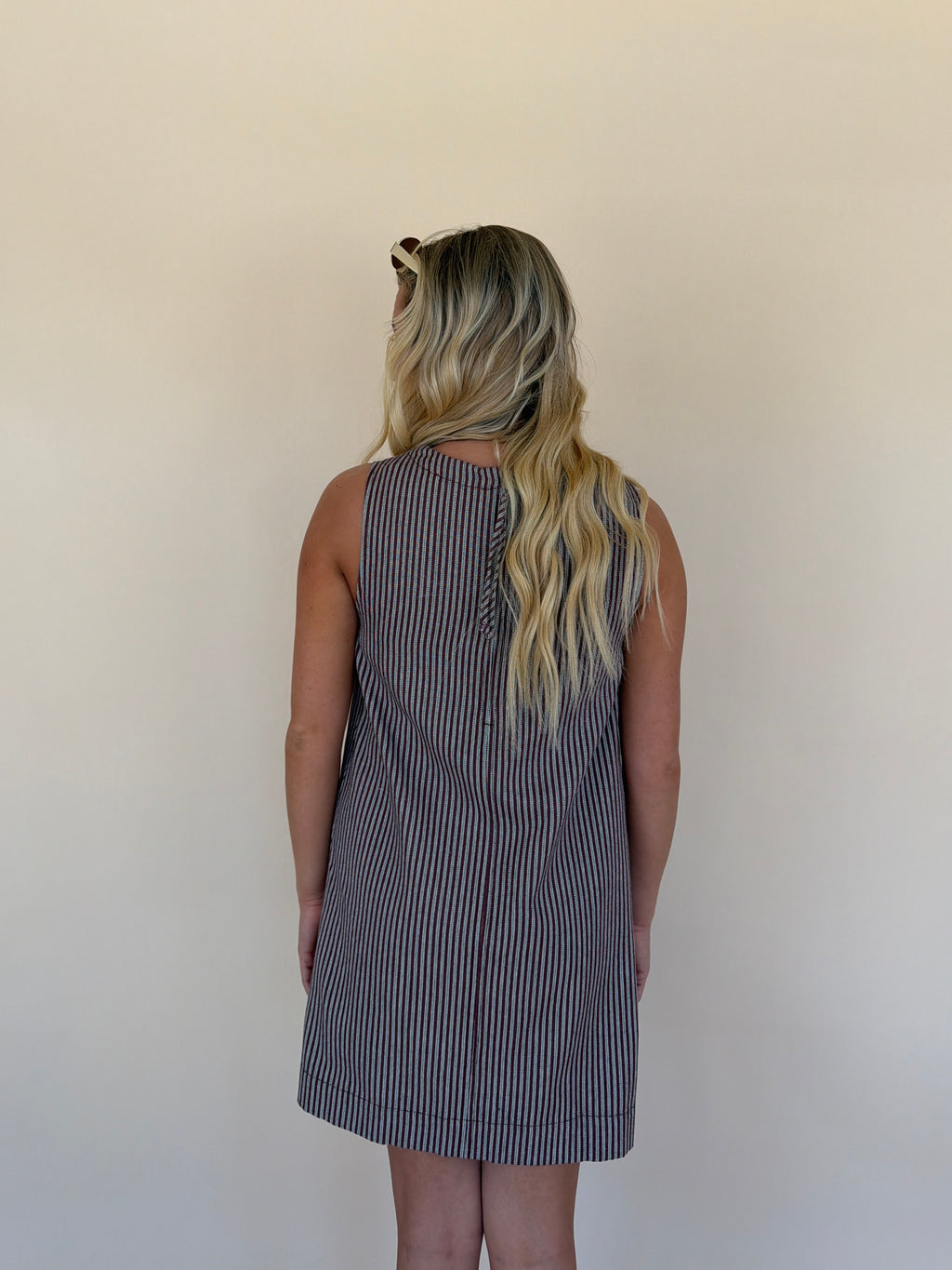 Mineral Washed Striped Mini Dress