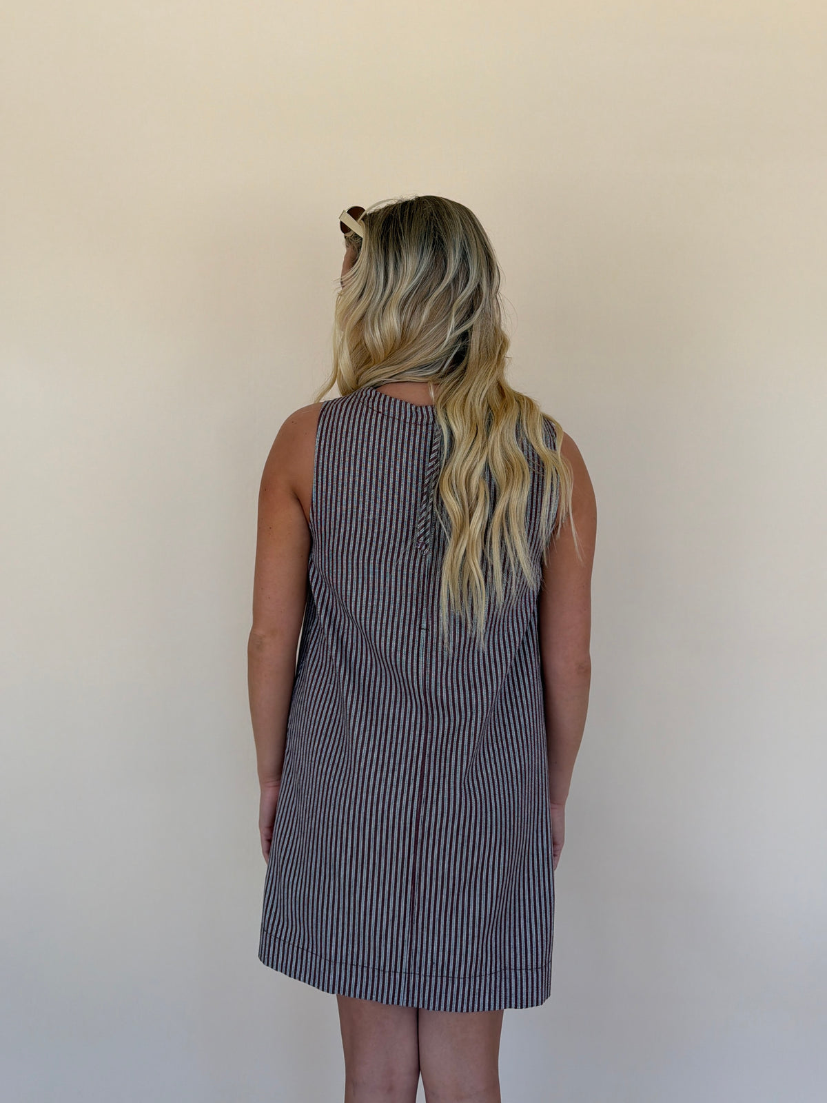 Mineral Washed Striped Mini Dress