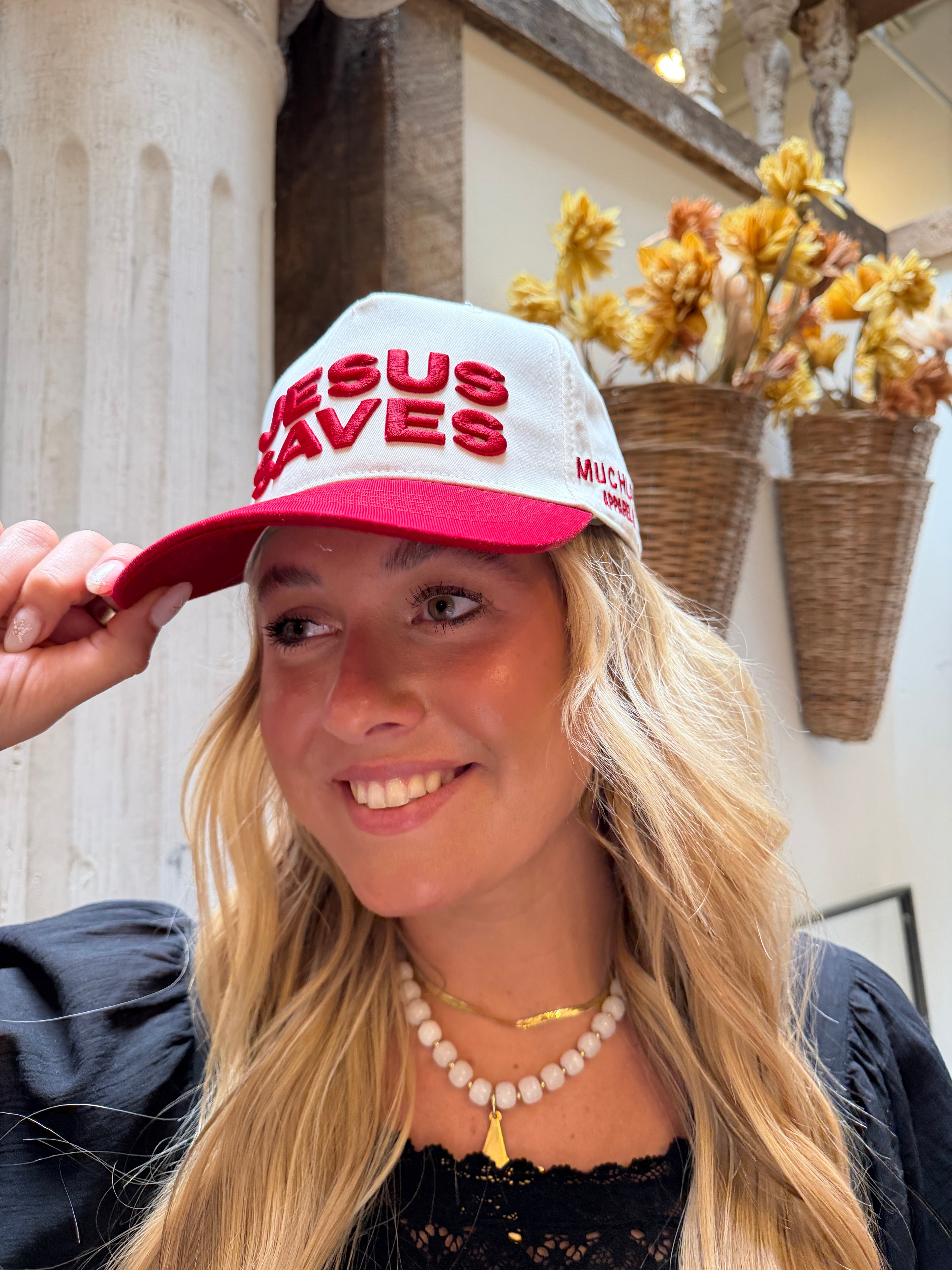 RED Jesus Saves Hat