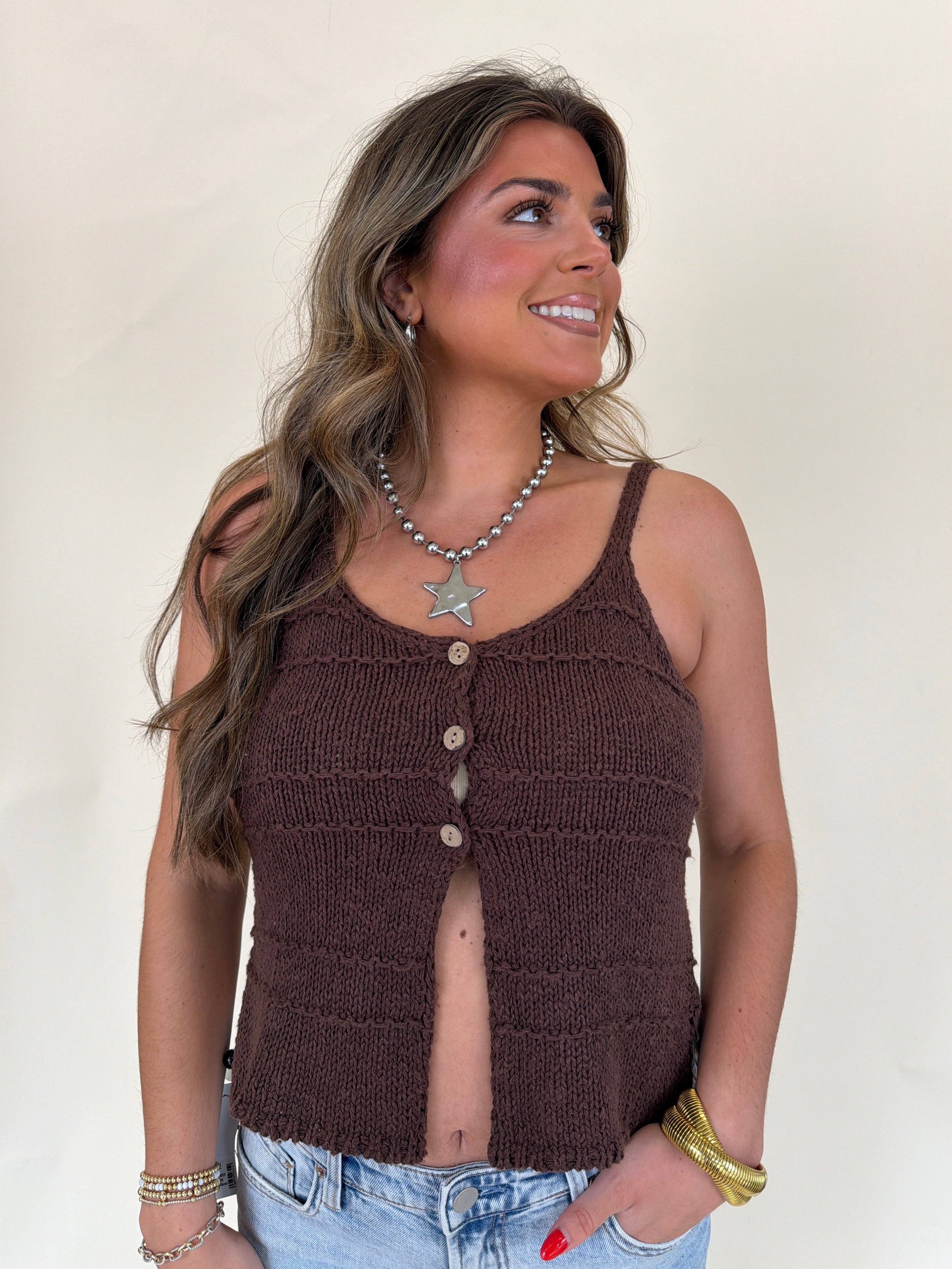 Crochet Button Front Tank