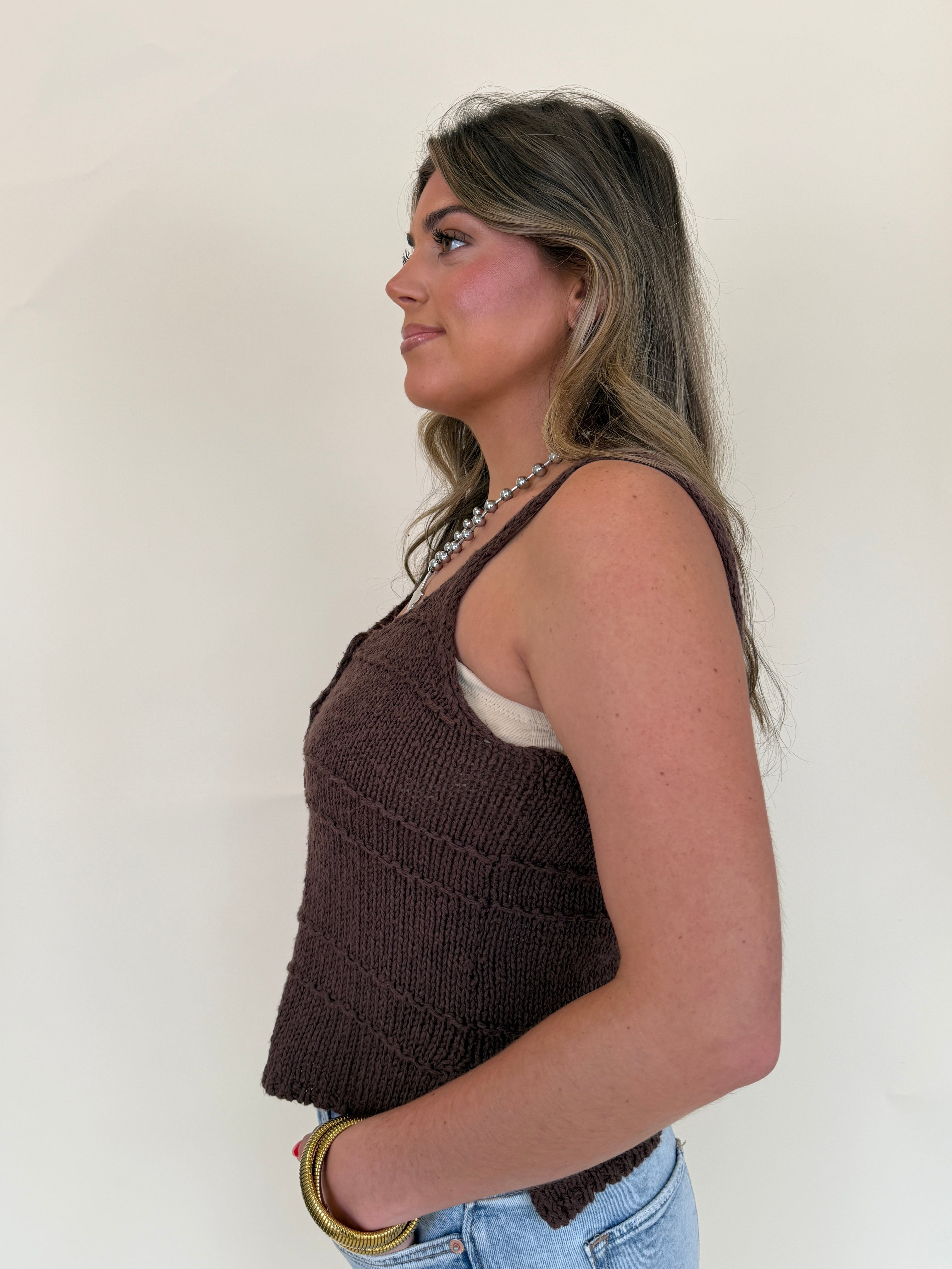 Crochet Button Front Tank