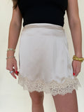 Lace Trim Mini Skirt