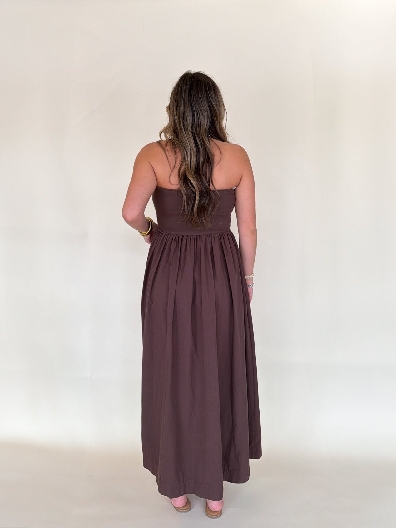 Strapless Flowy Midi Dress
