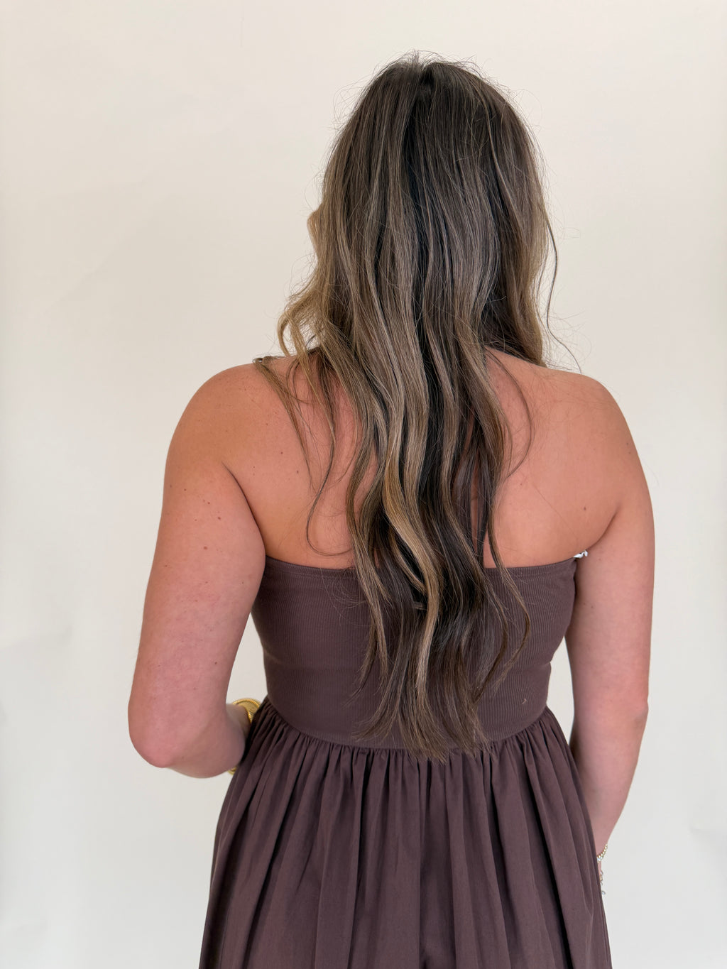 Strapless Flowy Midi Dress