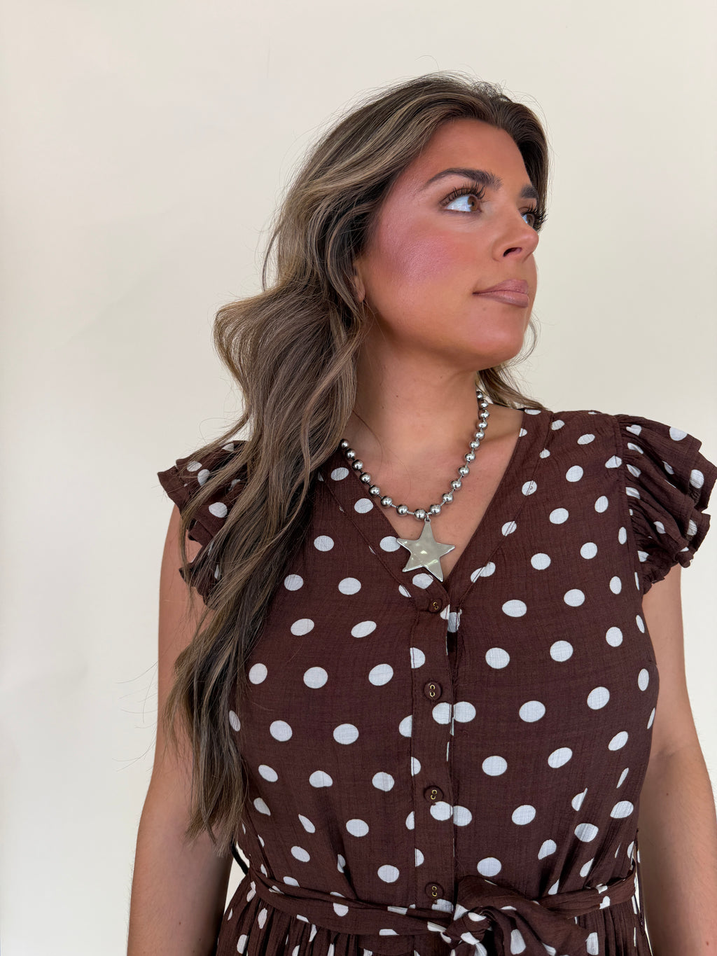Tie Waist Polka Dot Mini Dress