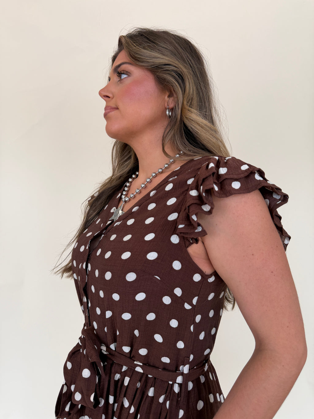 Tie Waist Polka Dot Mini Dress