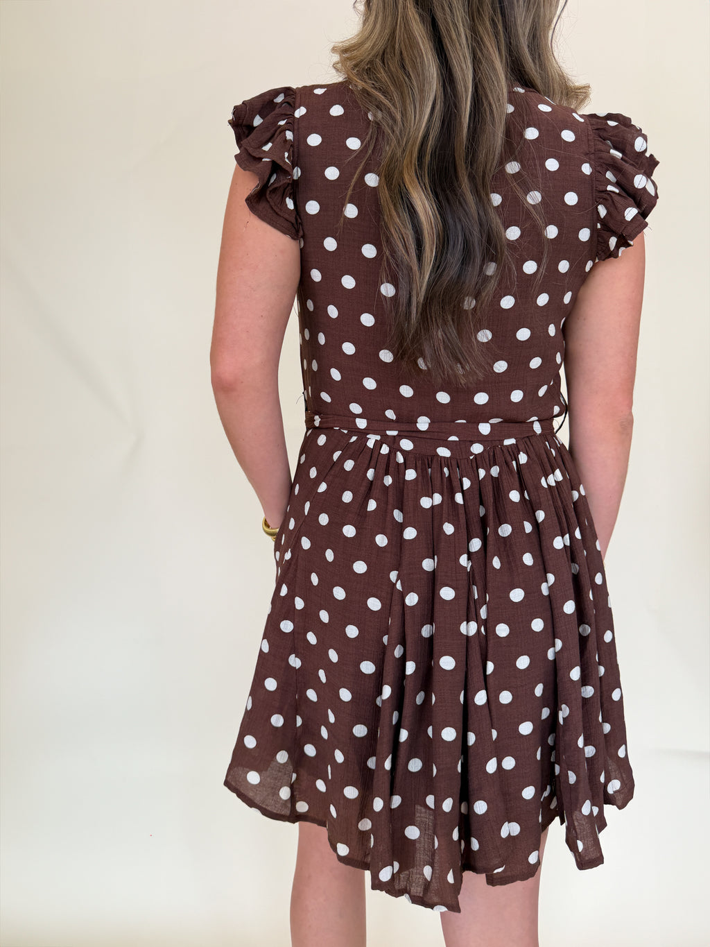 Tie Waist Polka Dot Mini Dress