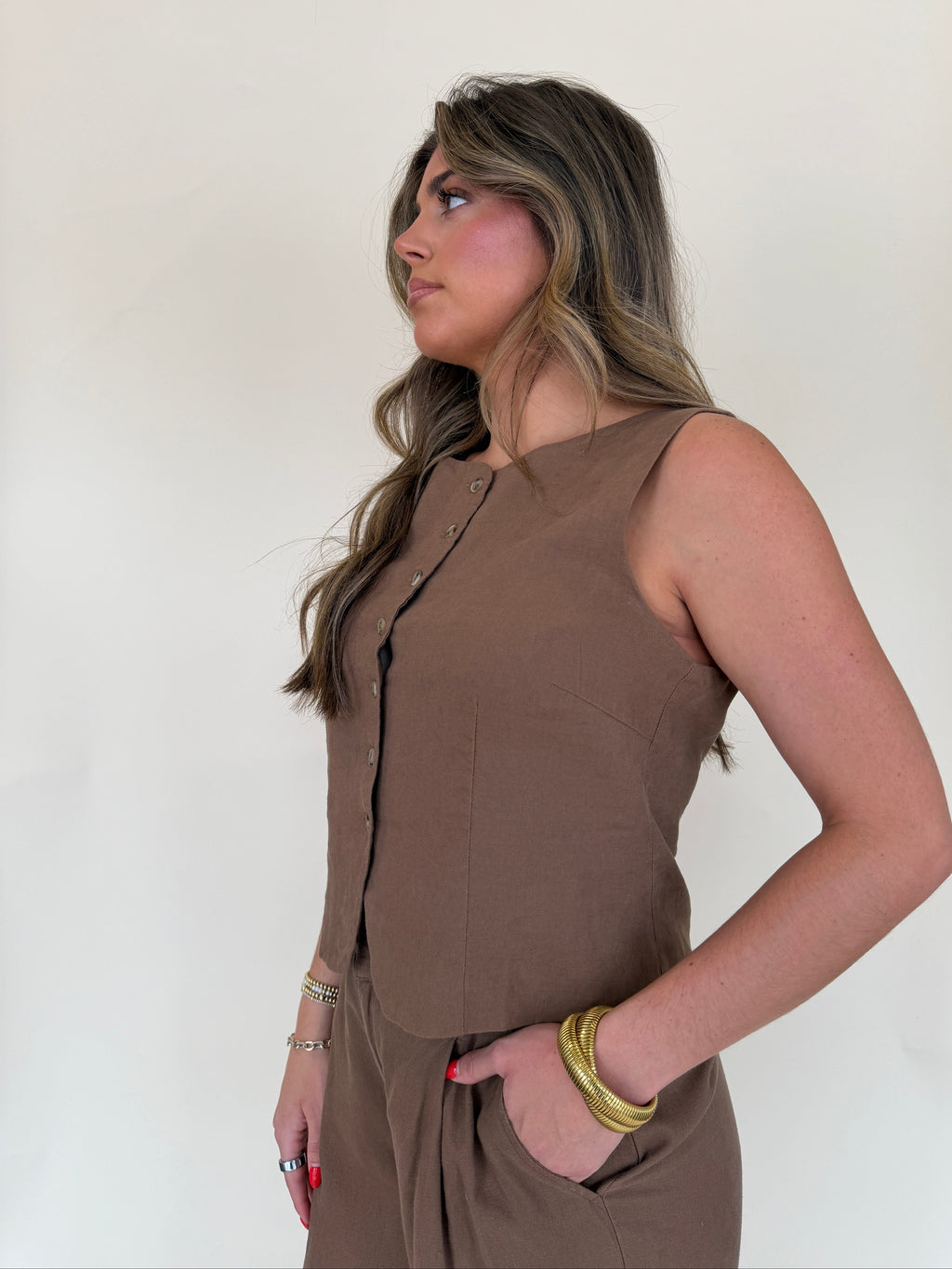 Roman Linen Vest