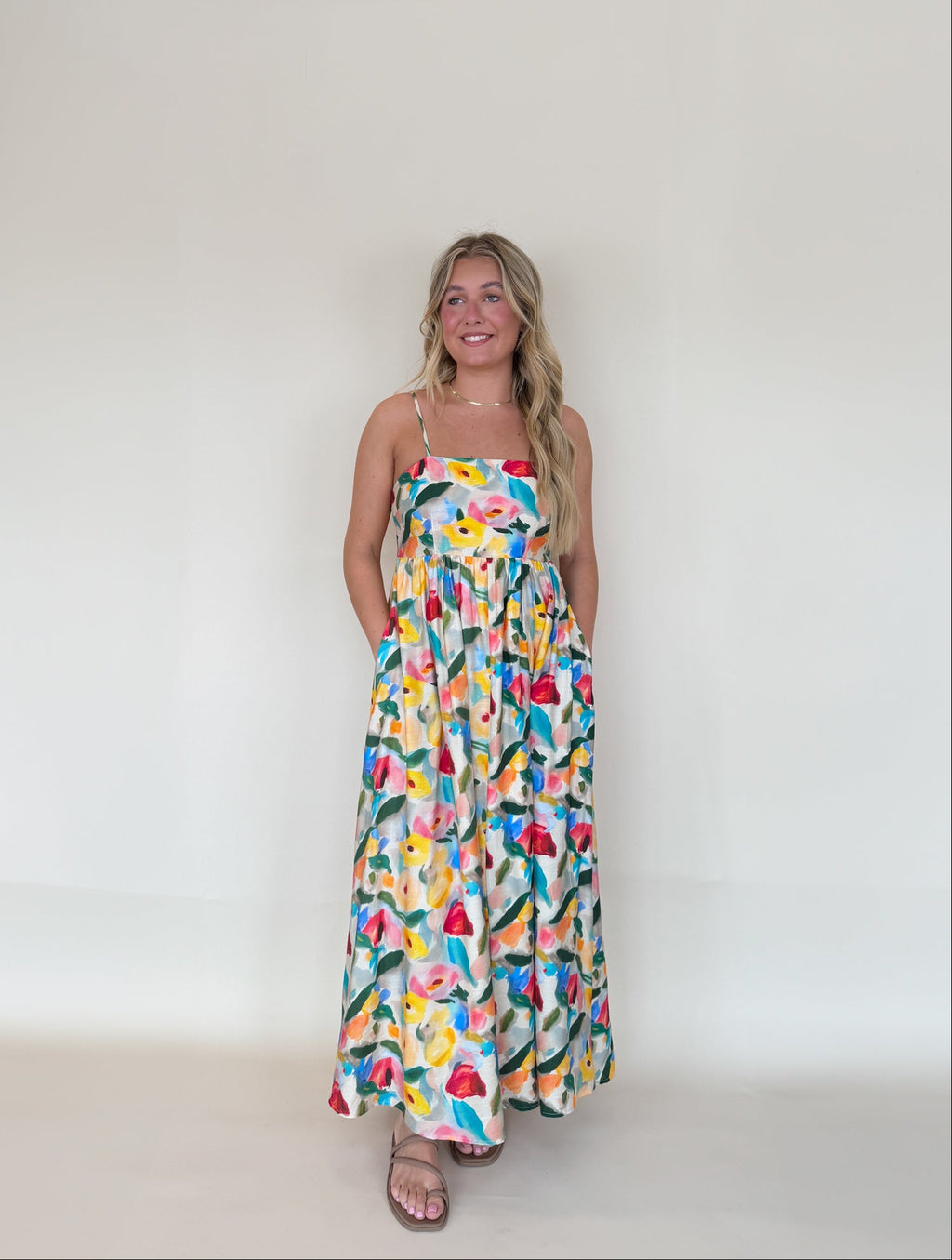 Watercolor Floral Maxi Dress