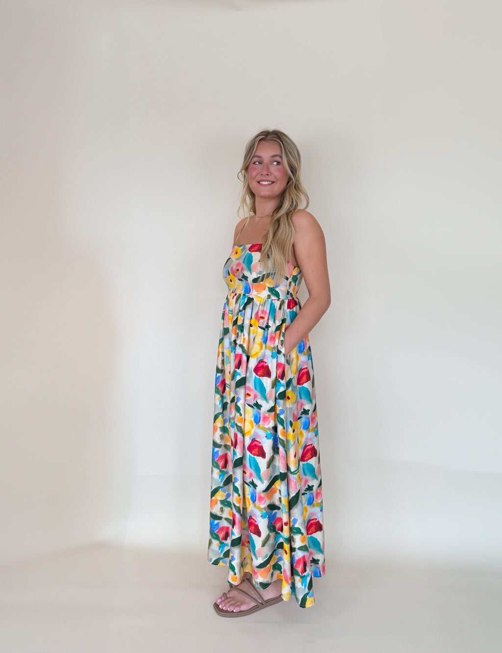Watercolor Floral Maxi Dress