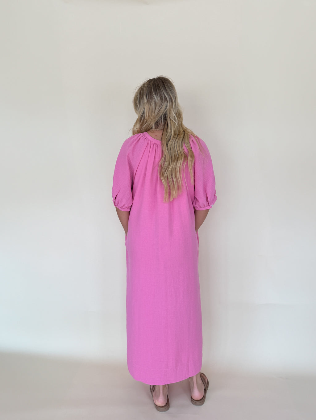 Puff Sleeve Midi Dress