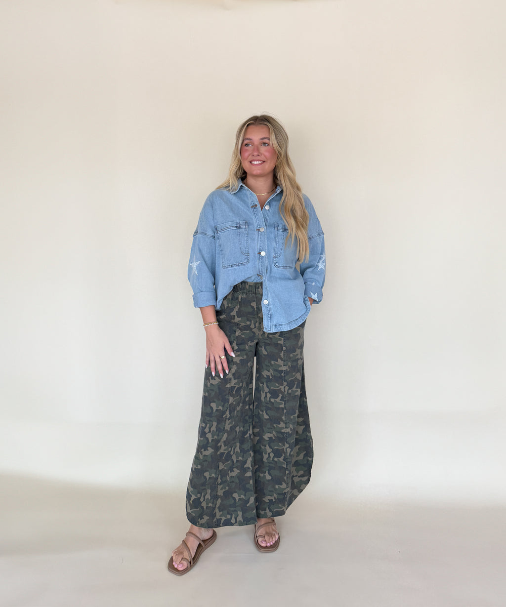 Tulip Washed Camo Relaxed Fit Jean