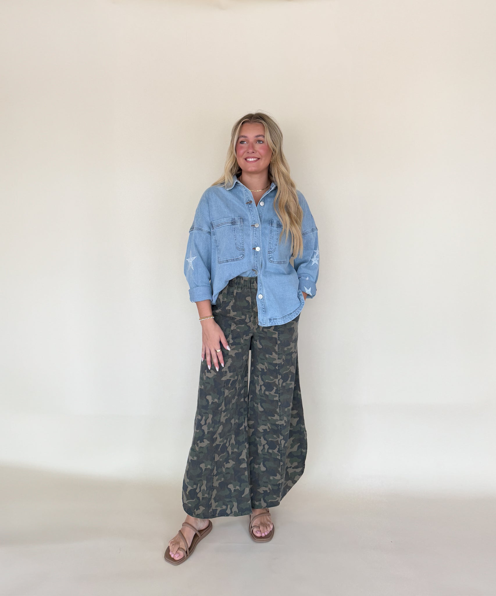 Tulip Washed Camo Relaxed Fit Jean