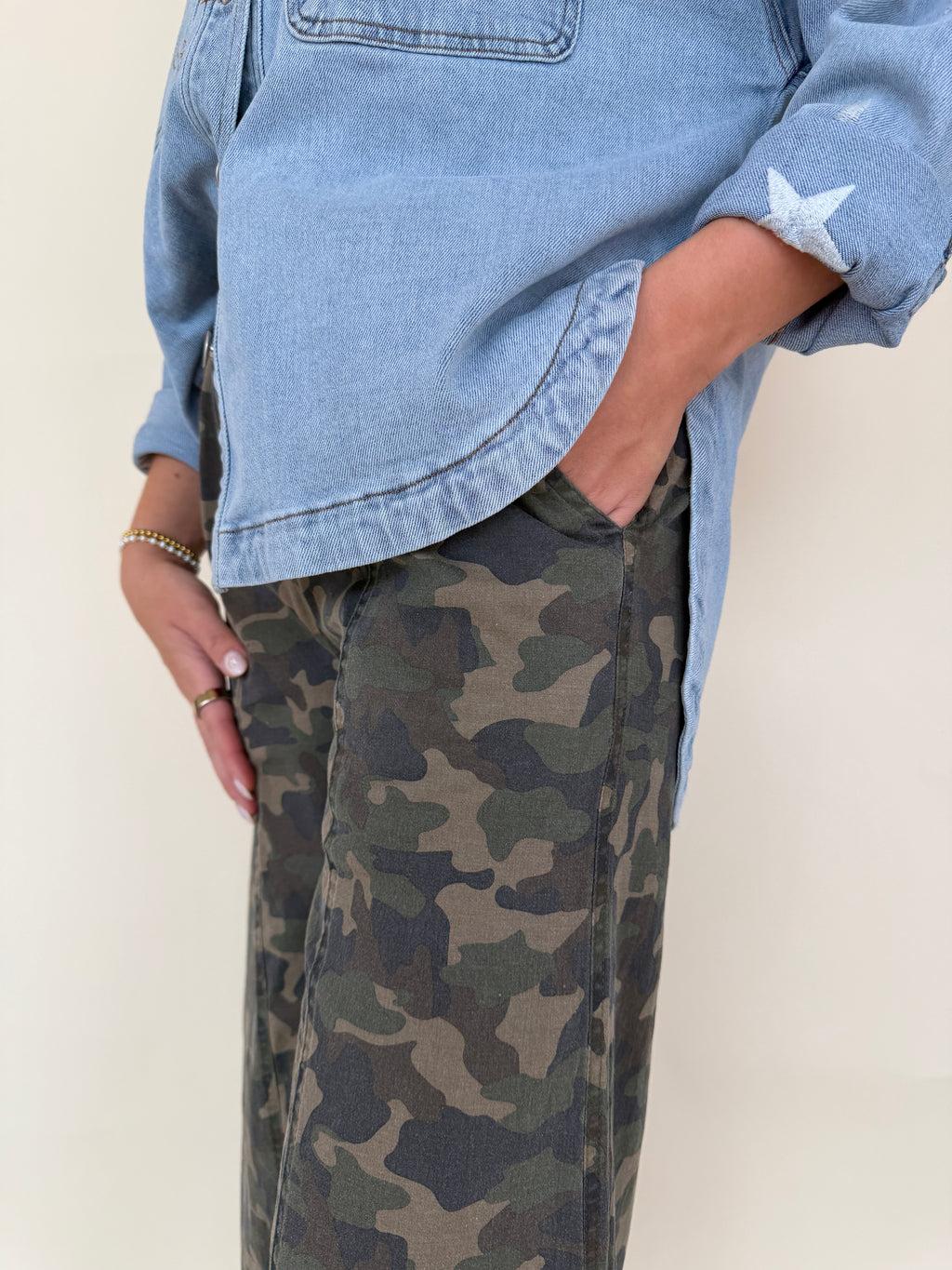 Tulip Washed Camo Relaxed Fit Jean