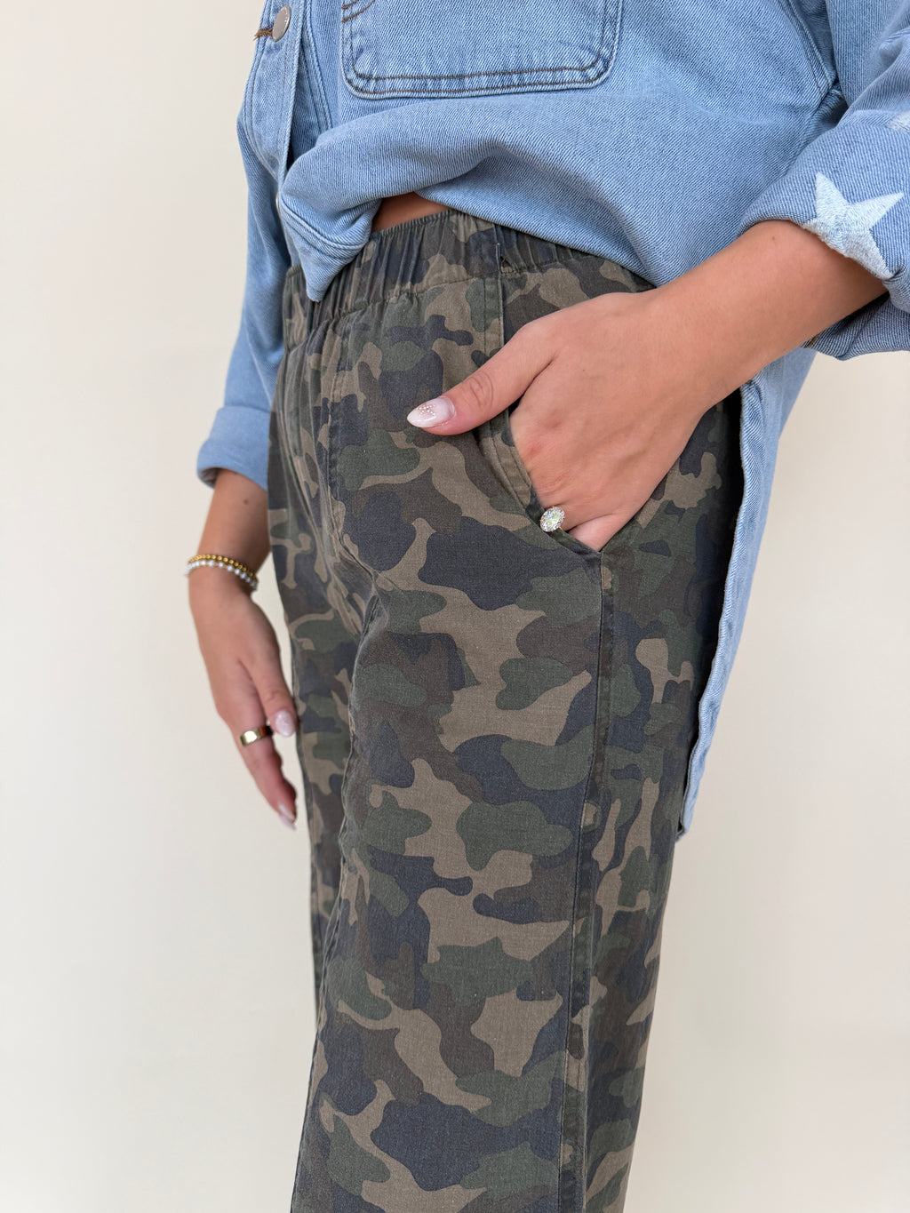 Tulip Washed Camo Relaxed Fit Jean