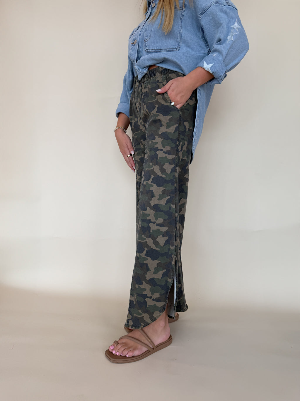 Tulip Washed Camo Relaxed Fit Jean