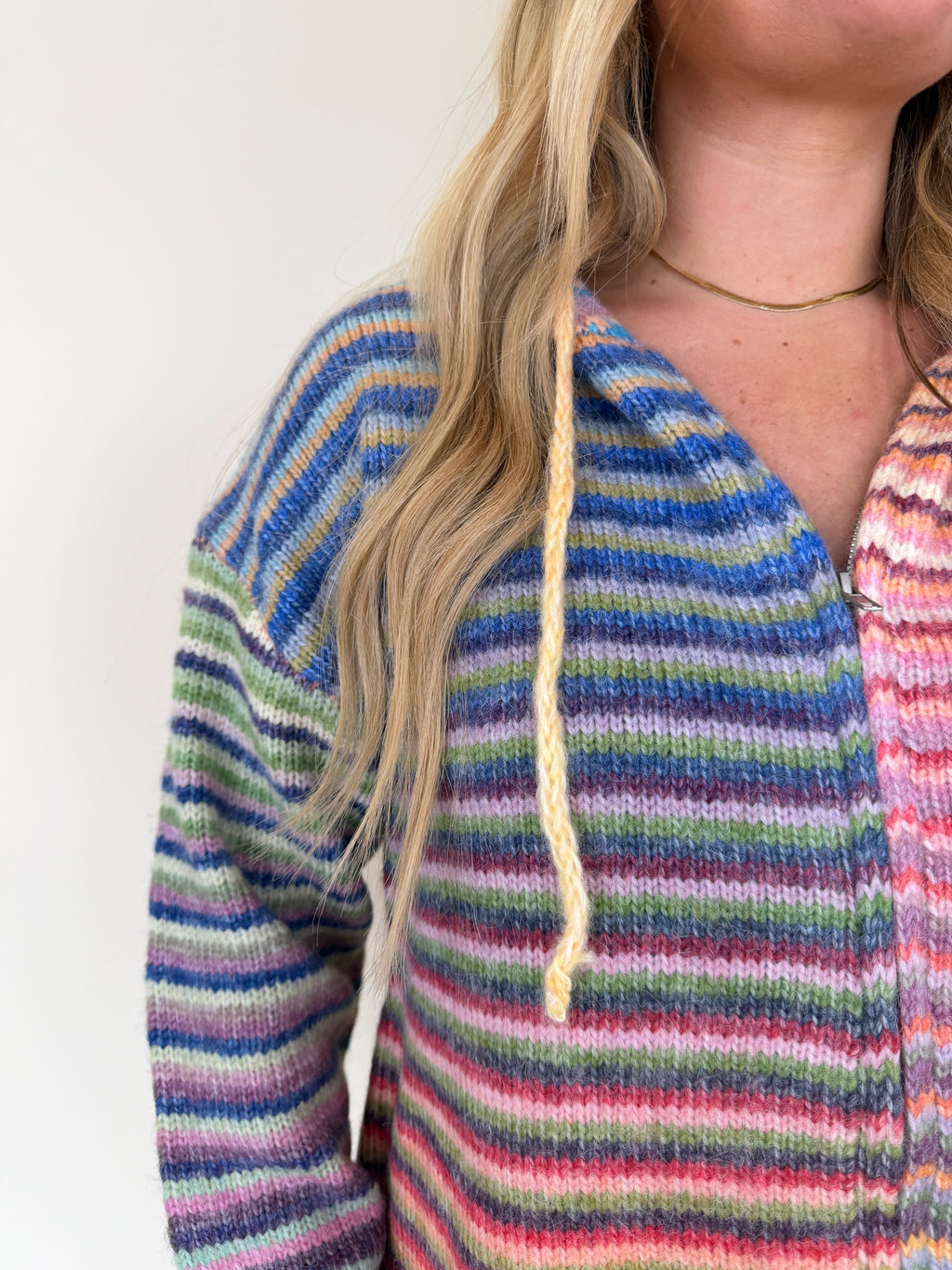 Stripe Zip Sweater Hoodie