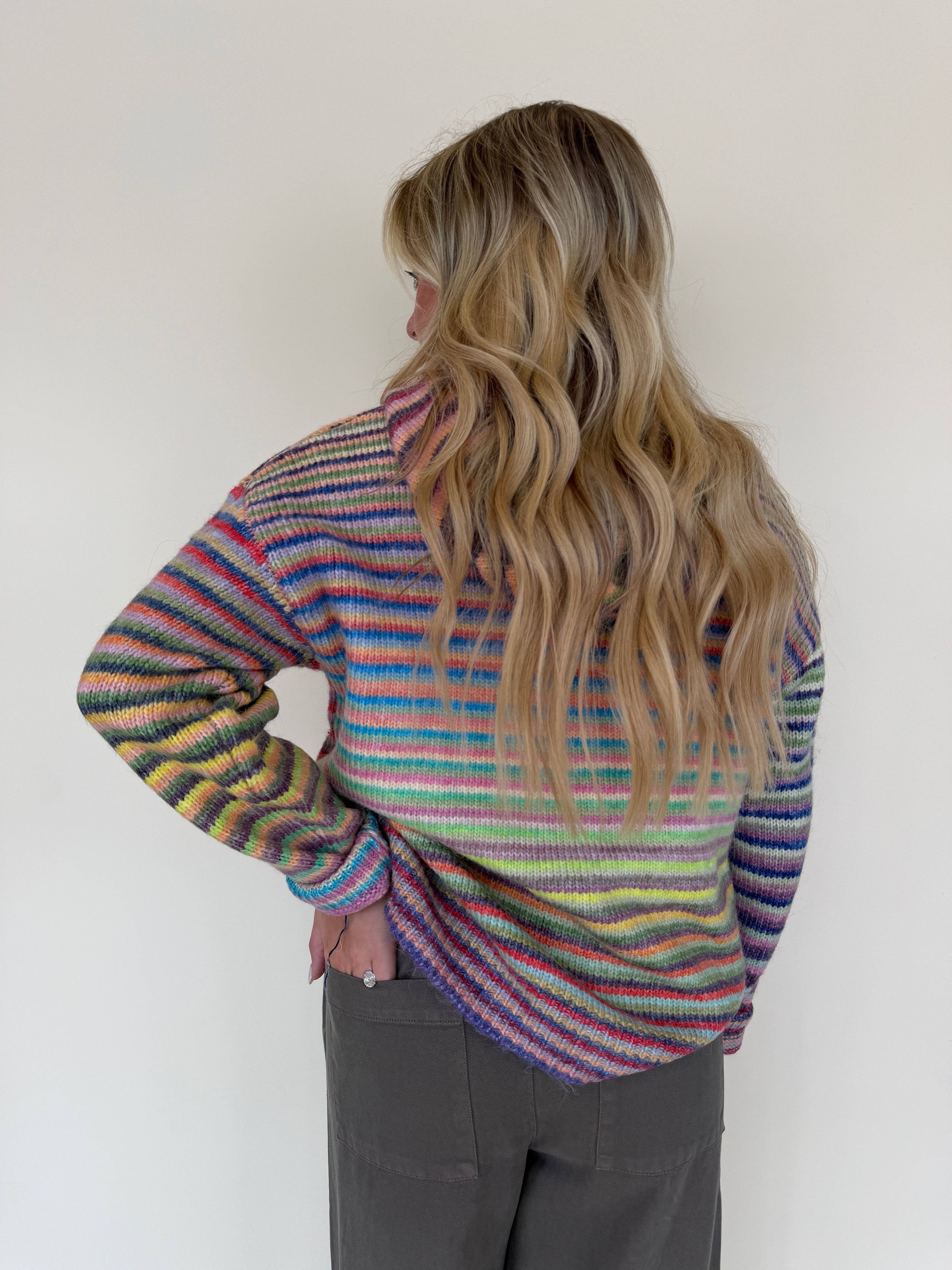 Stripe Zip Sweater Hoodie