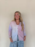Stripe Zip Sweater Hoodie