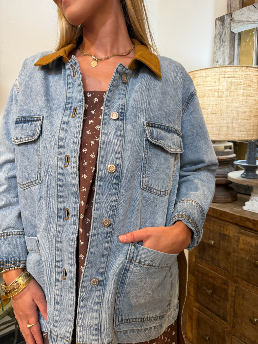 Front Pocket Collar Jacket
