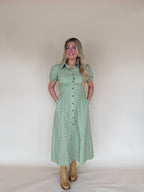 Printed Button Front Maxi Dress