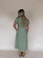 Printed Button Front Maxi Dress