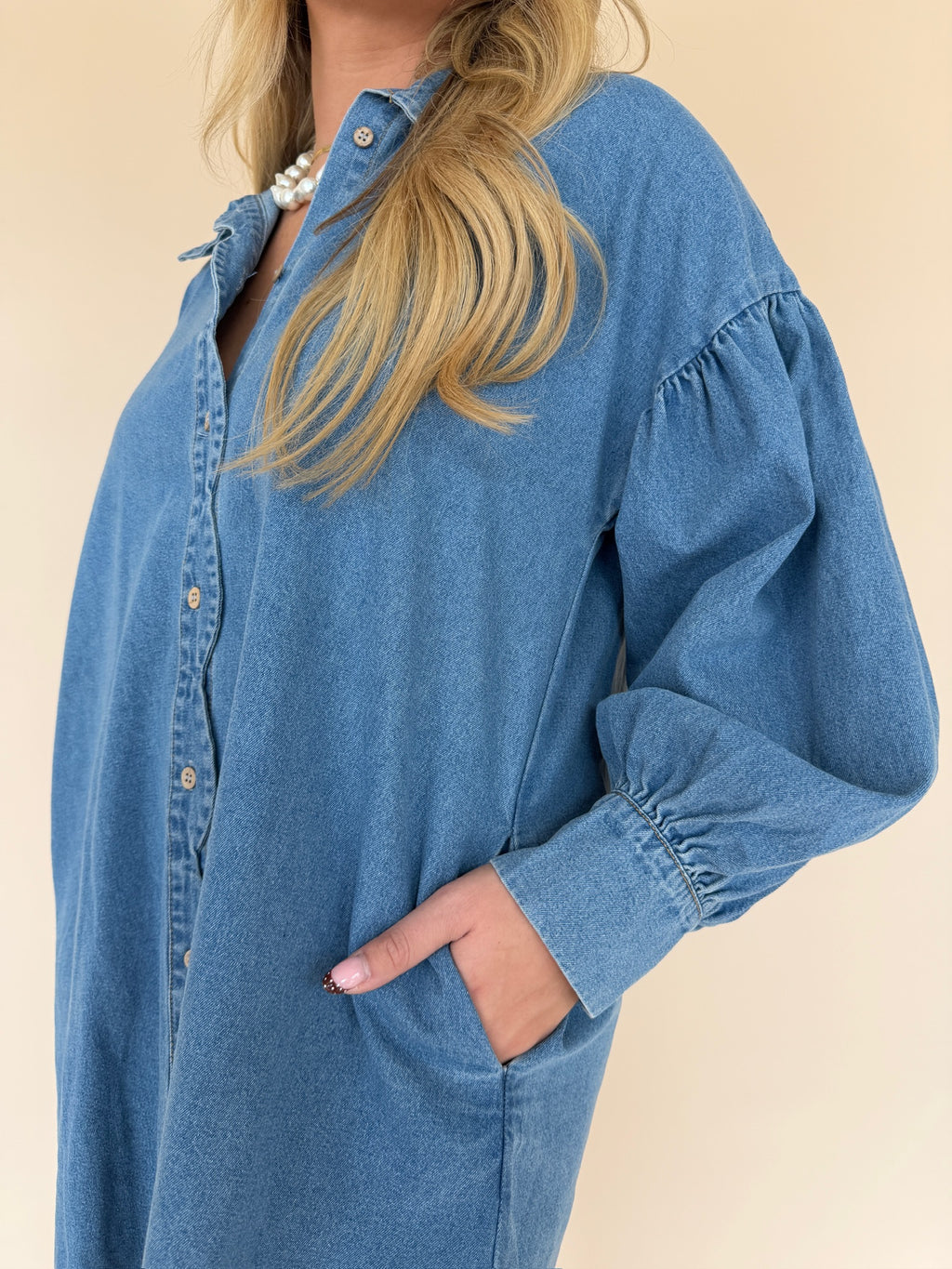 Scallop Denim Mini Dress
