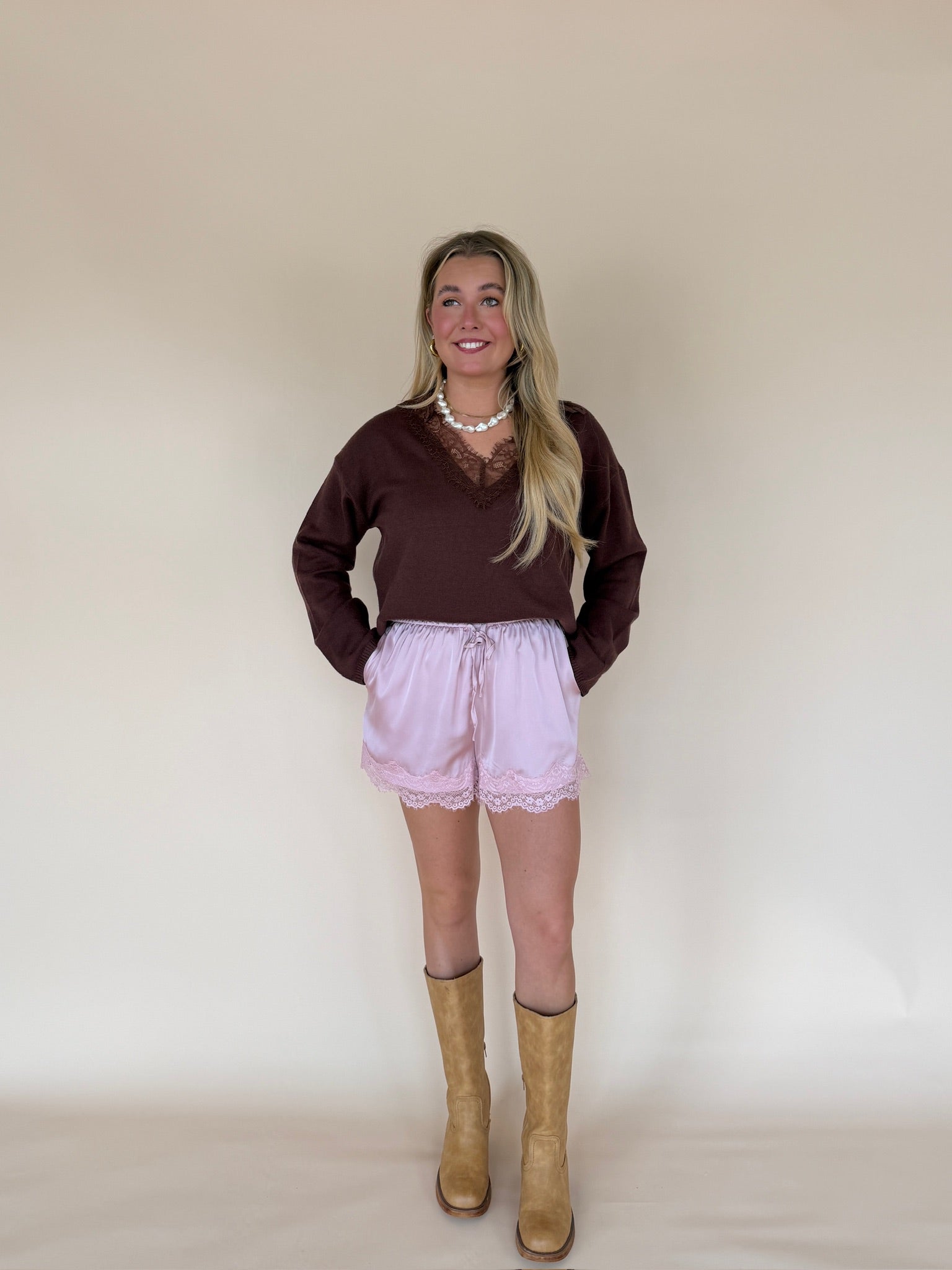 Lace V-Neck Sweater