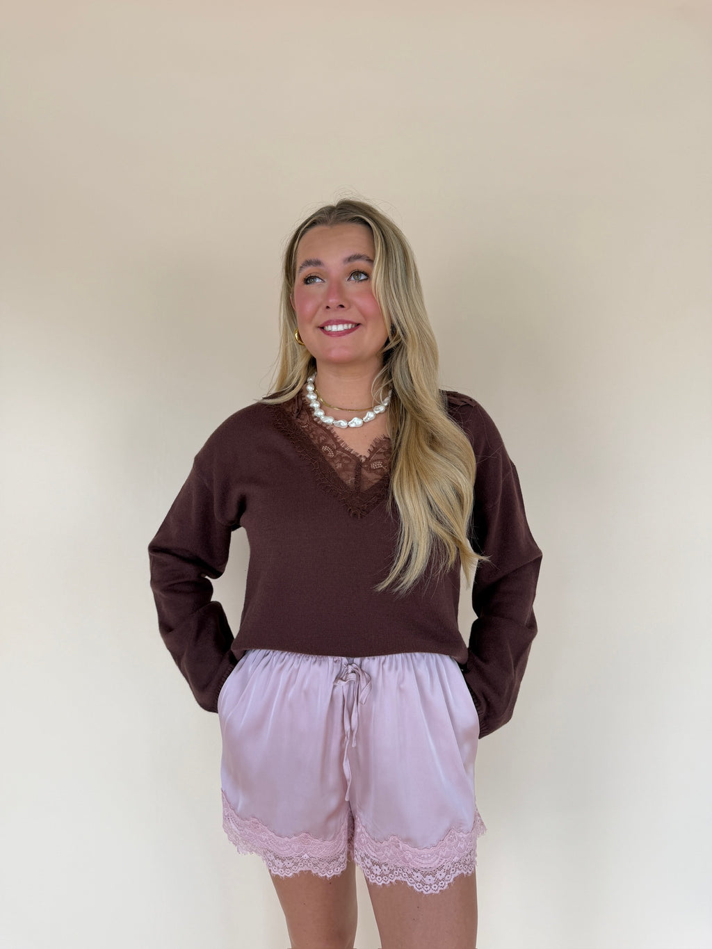 Lace V-Neck Sweater