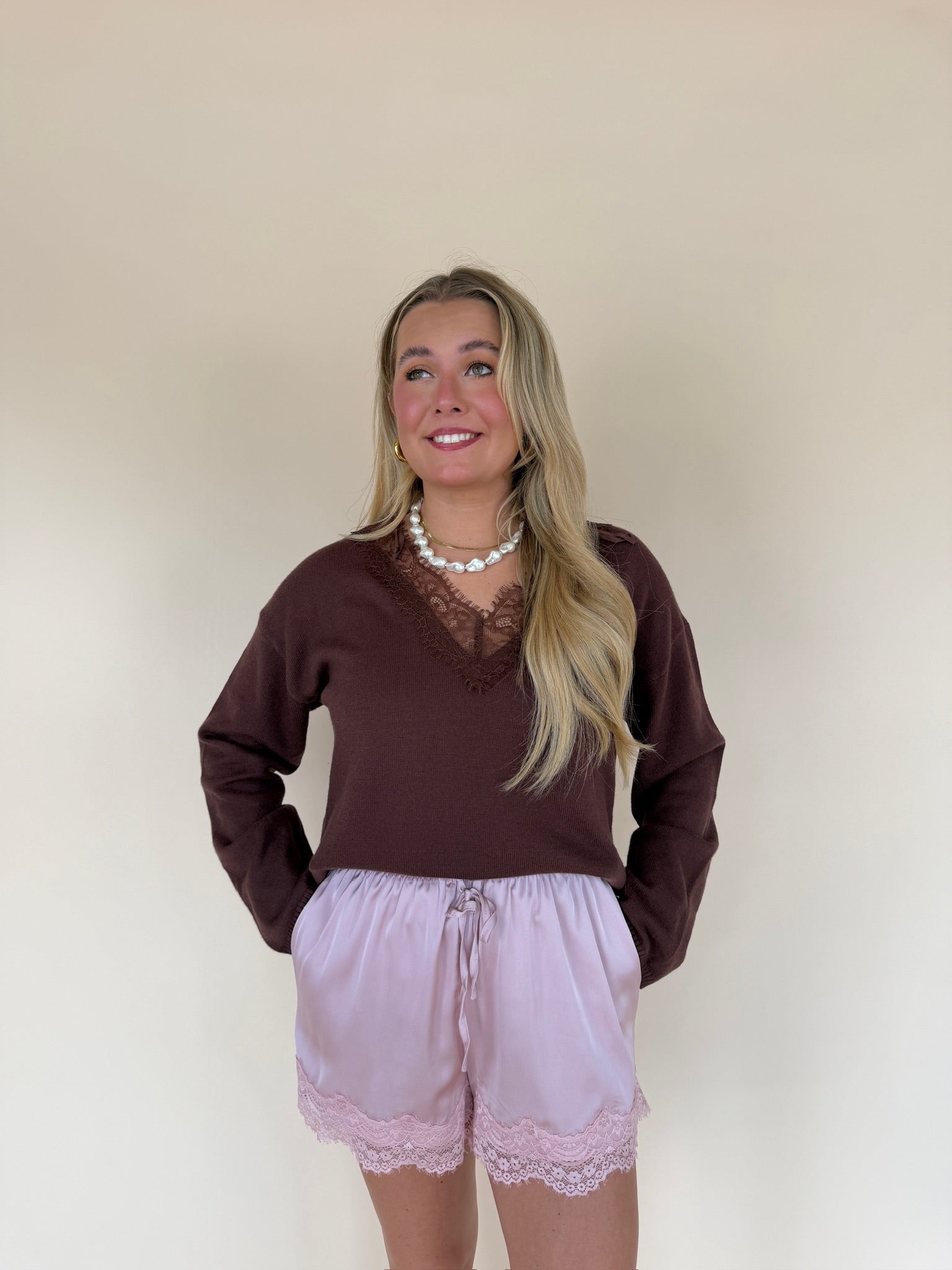 Lace V-Neck Sweater
