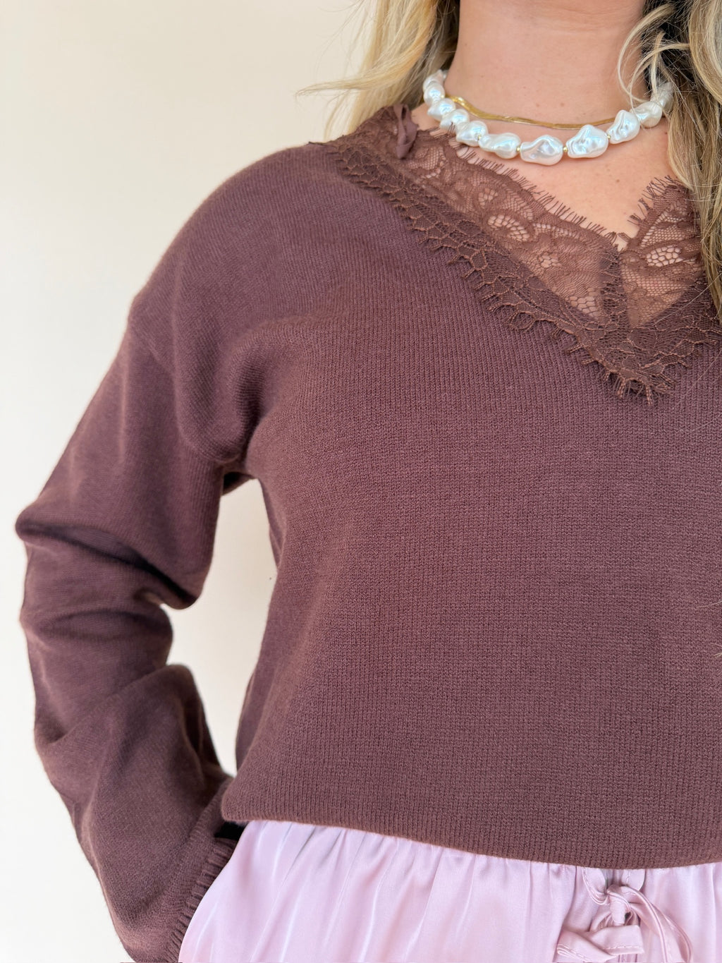 Lace V-Neck Sweater